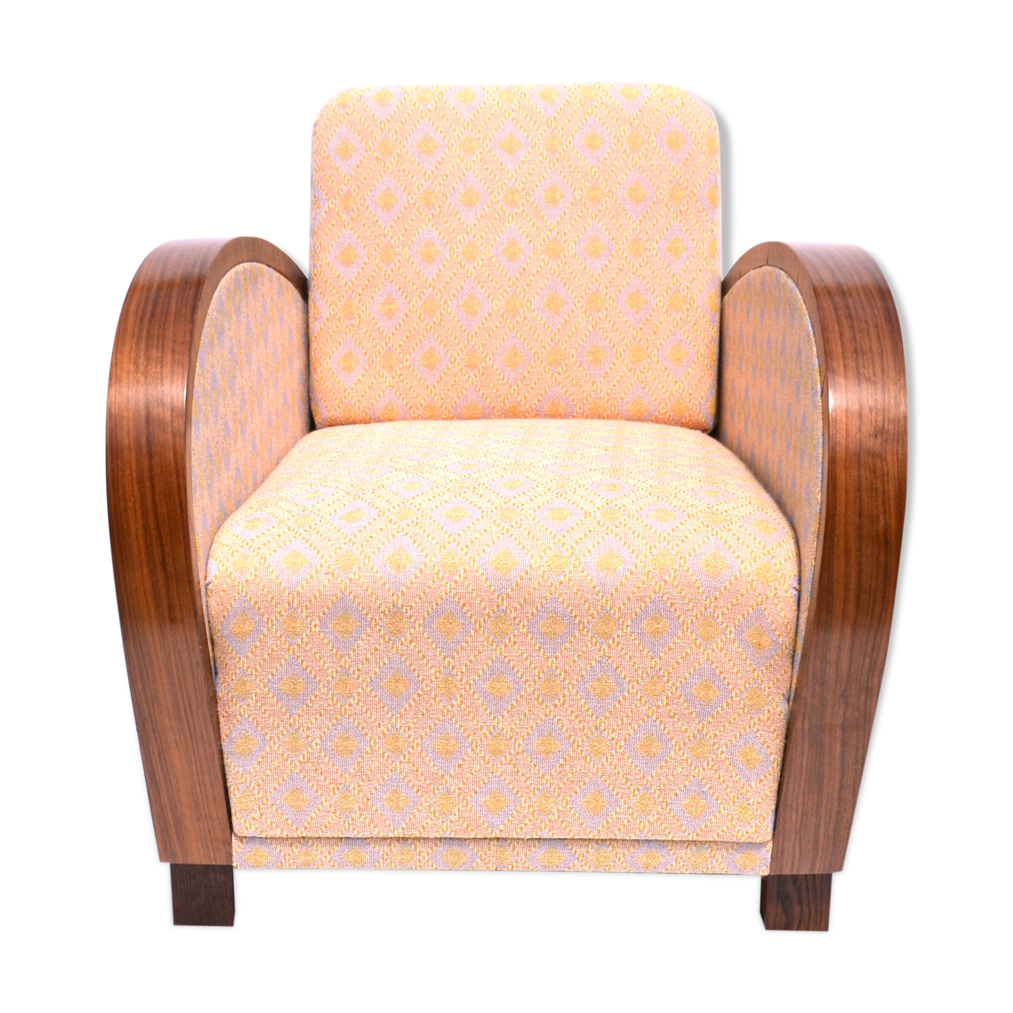 Art deco walnut club armchair, 1930