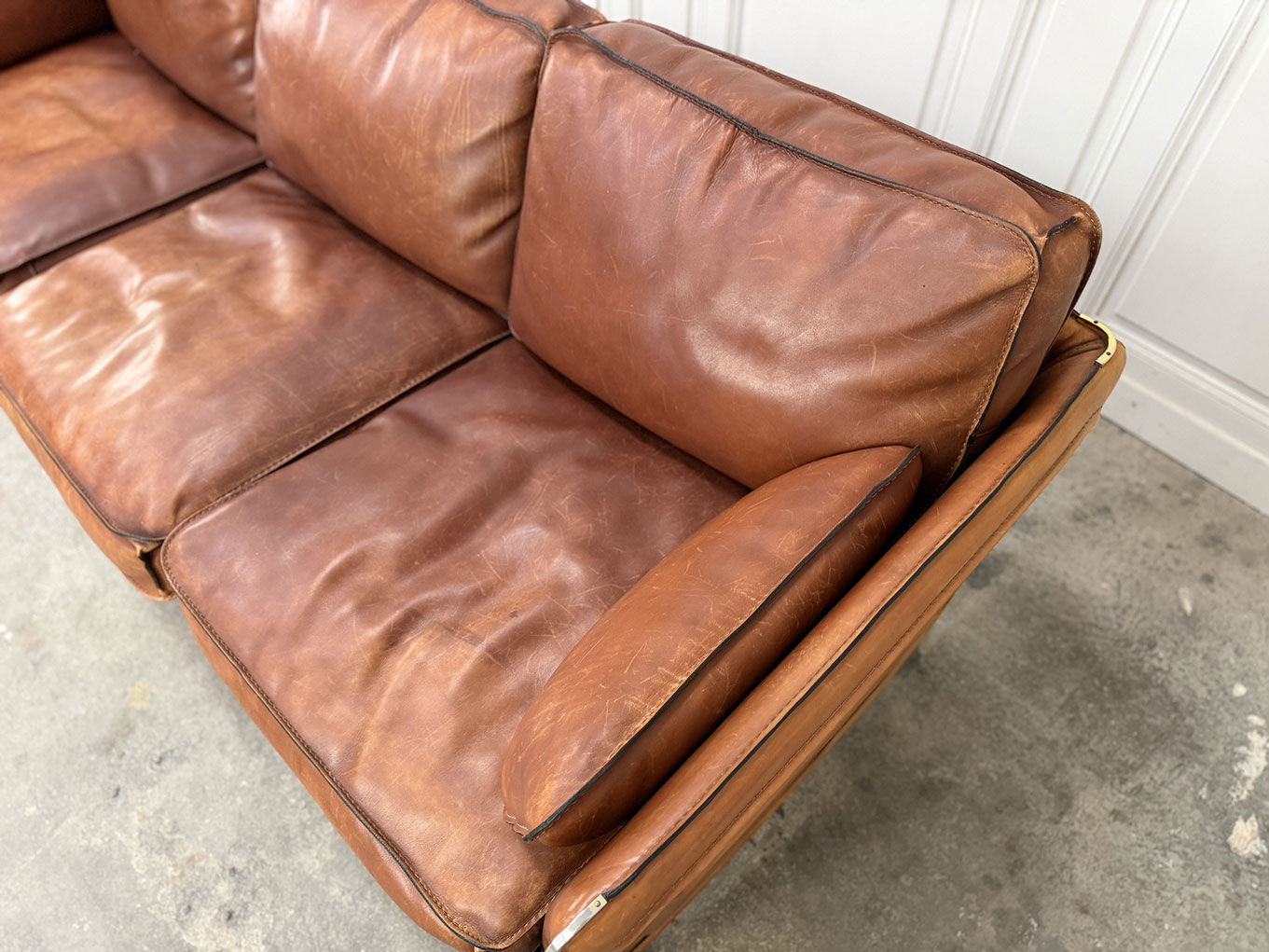 1980 leather cowhide sofa