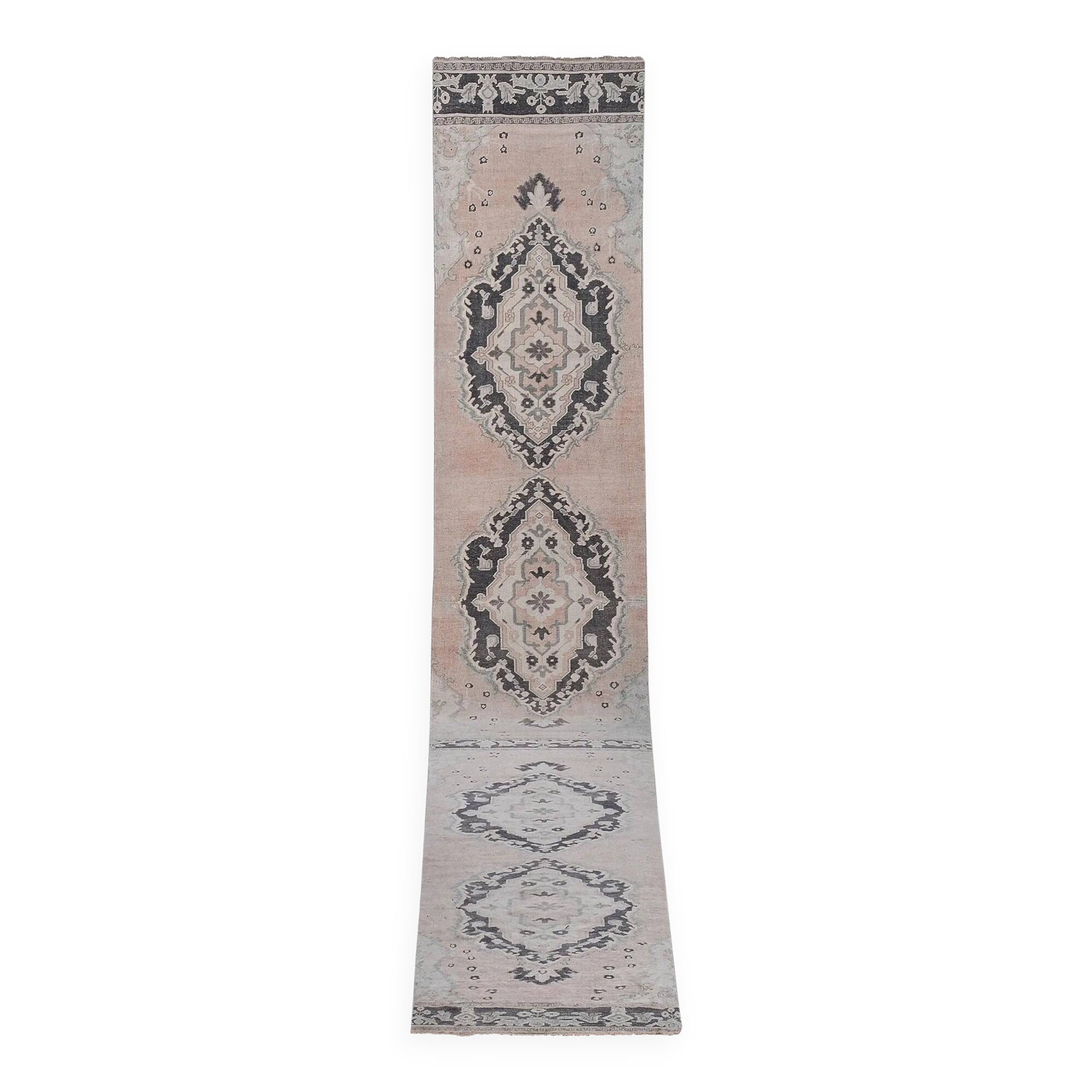 Vintage Turkish hallway rug 98x680 cm