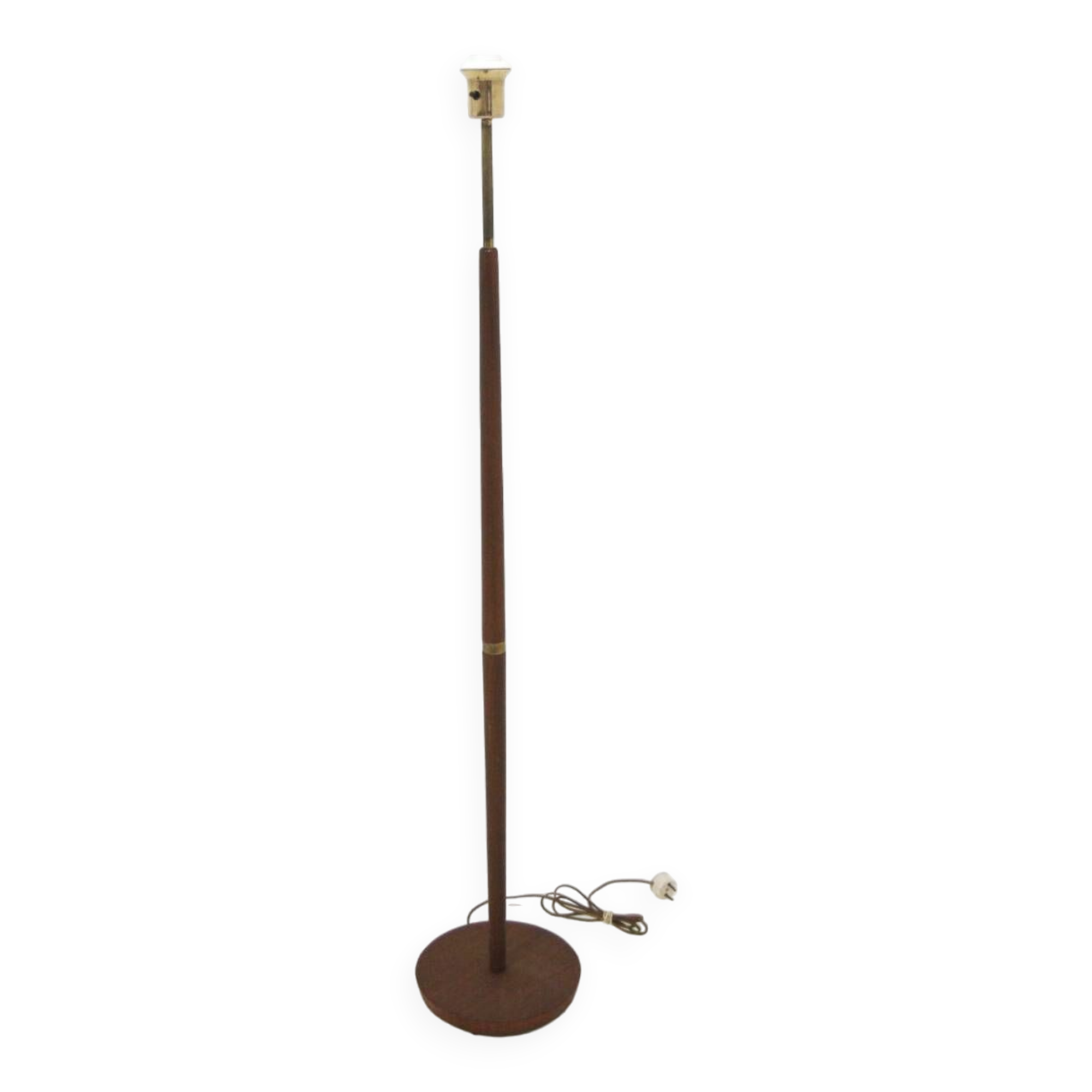 Scandinavian floor lamp in teak and metal, Sweden, 1950