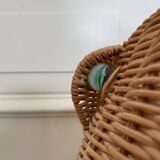 Wicker frog magazine holder by Olivier Cajan