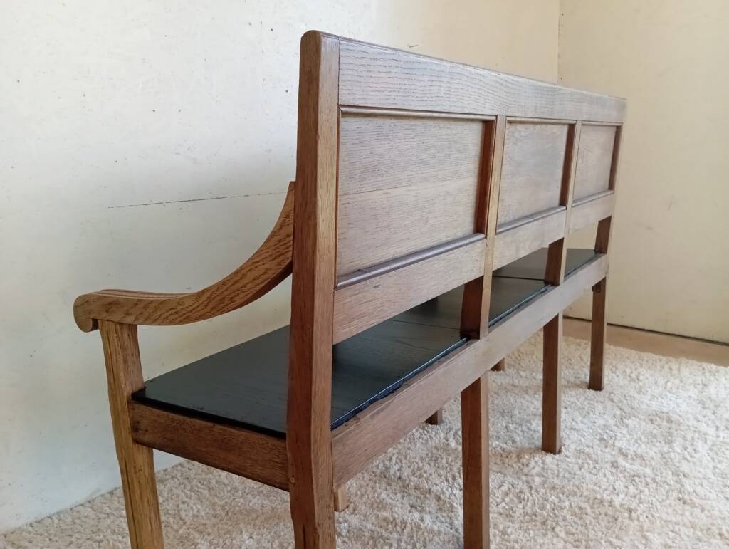 Early 20th-century solid oak bench