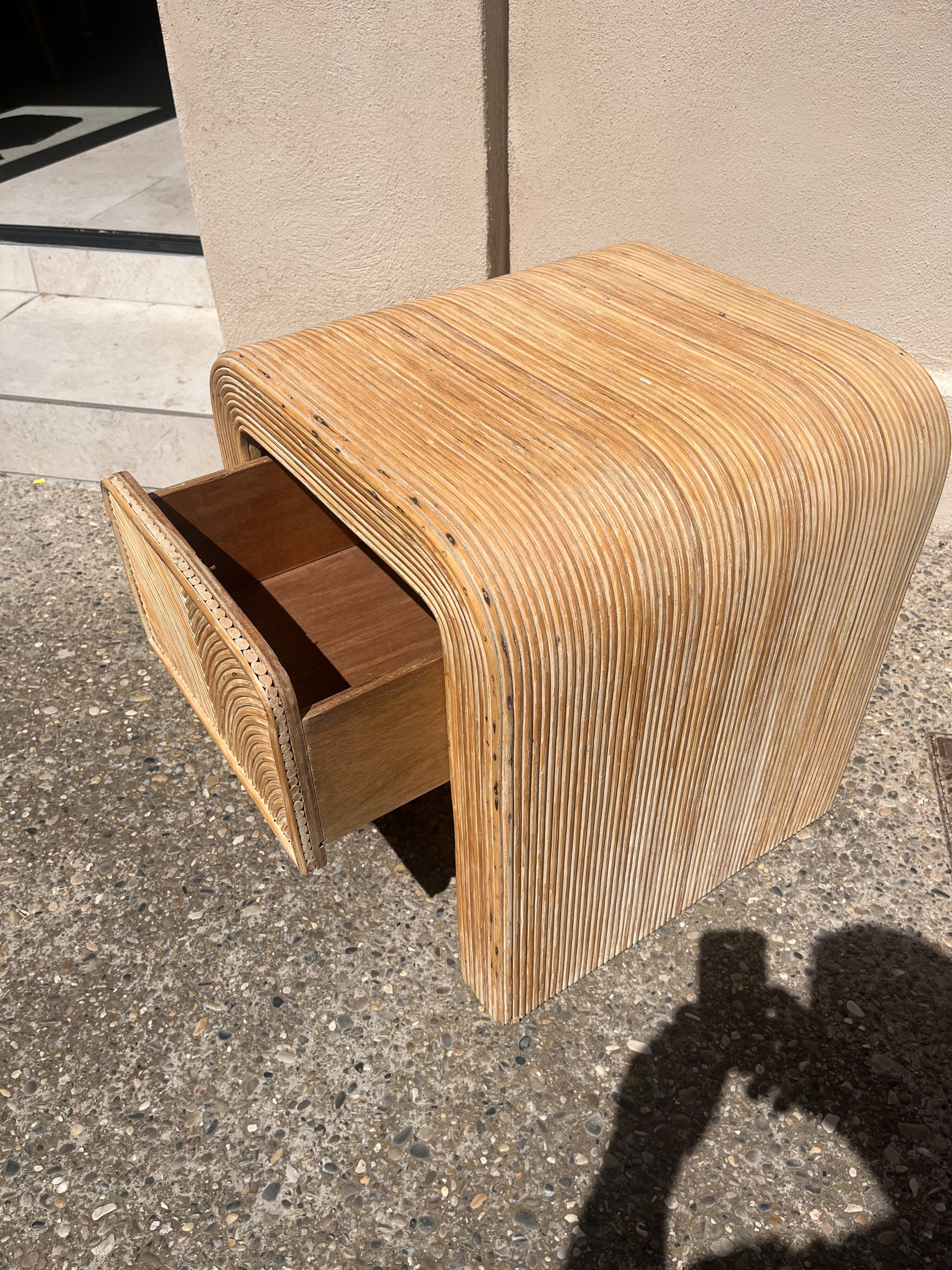Vintage rattan bedside table from the 70s/80s