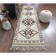 1970s Vintage Turkish Hand-Knotted Wool Cotton Beige Runner Rug  90x340