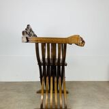 Florentine Savonarola folding chair, wood, Renaissance style