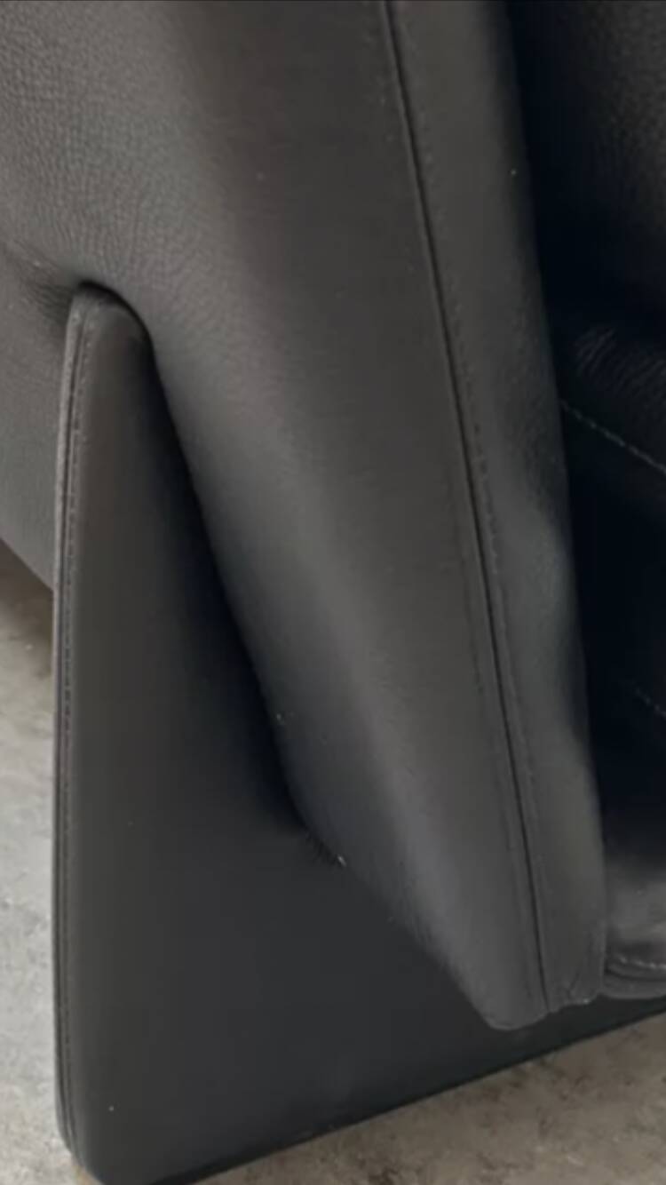 Pair of designer buffalo leather armchairs