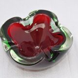 Green and red glass ashtray 70
