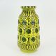 1960s bay keramik vase relief flower decor green yellow black model 76 40