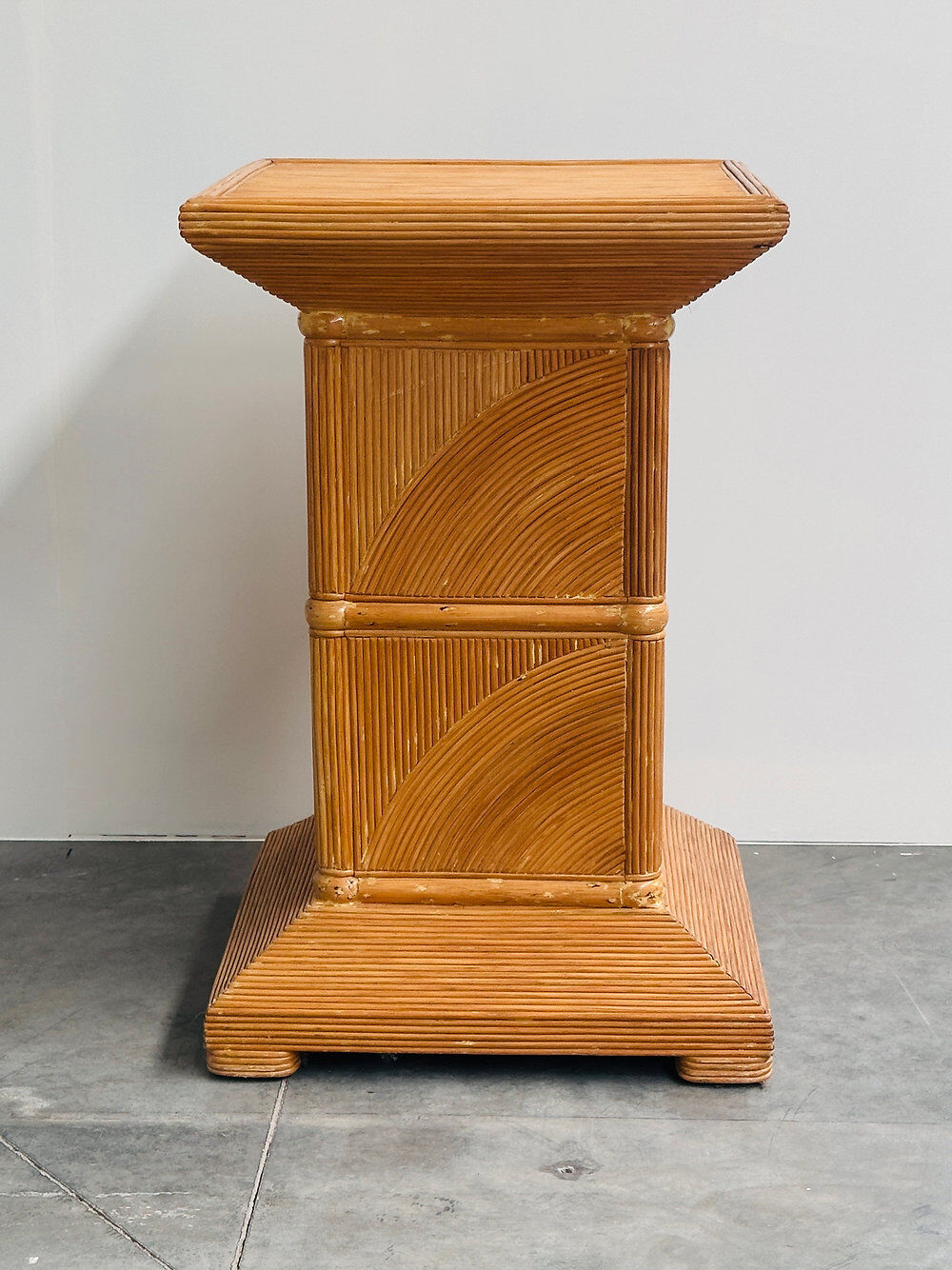 French split bamboo pedestal / plinth, 1970s