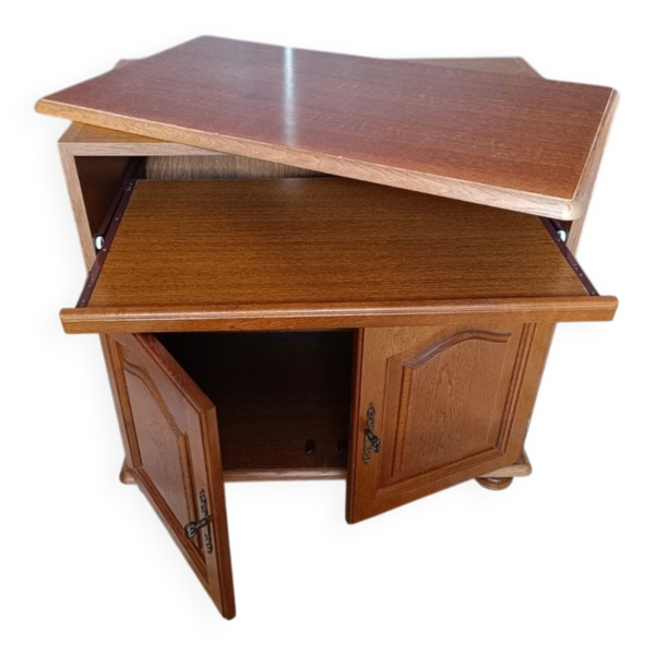 Meuble TV/HIFI rustique plateaux réglables