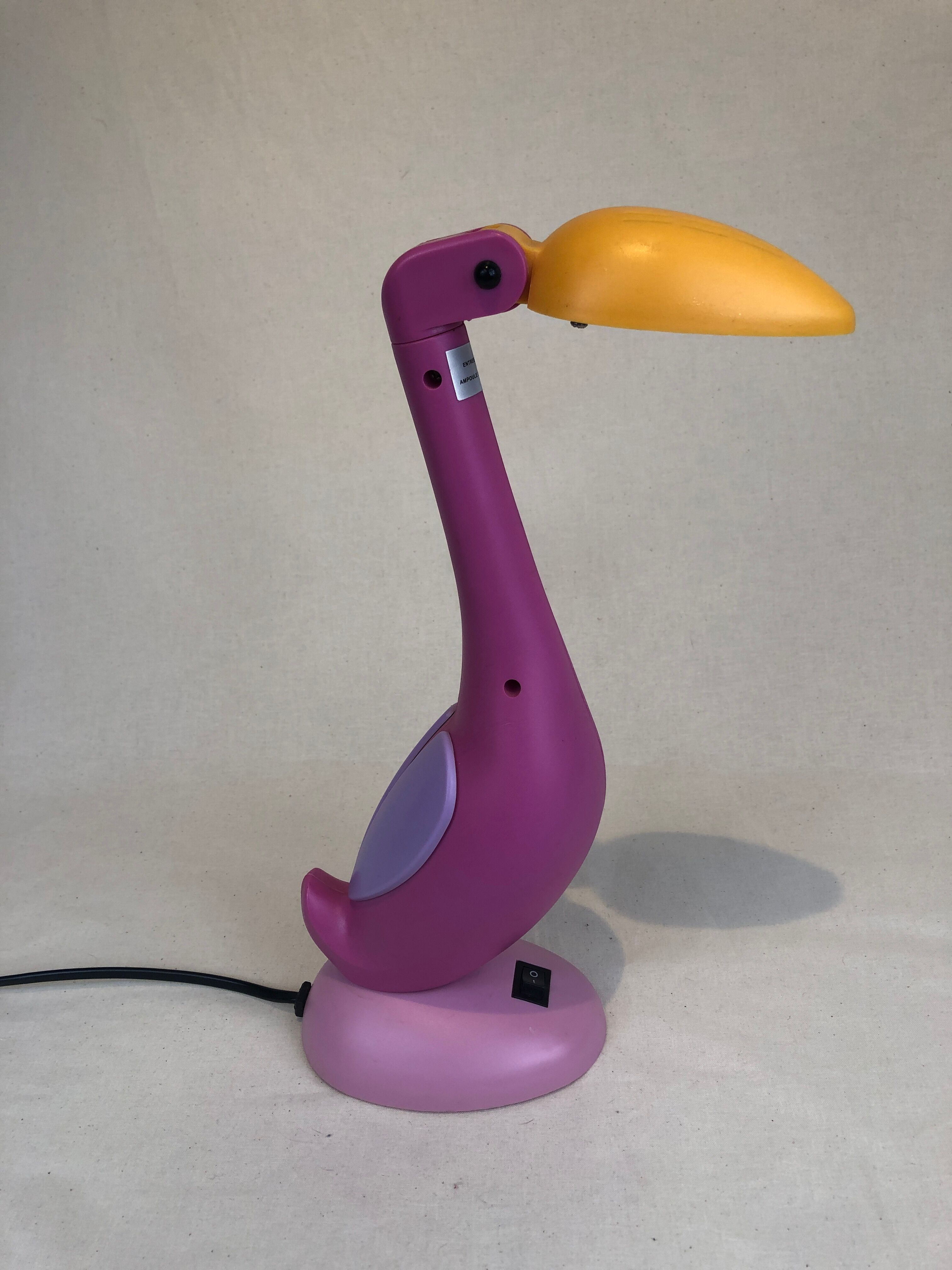 Vintage toucan / flamingo lamp