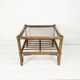 Table basse en bambou marron foncé plateau en verre Mid Century Vintage Rattan Skandi Boho Danish De