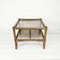Table basse en bambou marron foncé plateau en verre Mid Century Vintage Rattan Skandi Boho Danish De