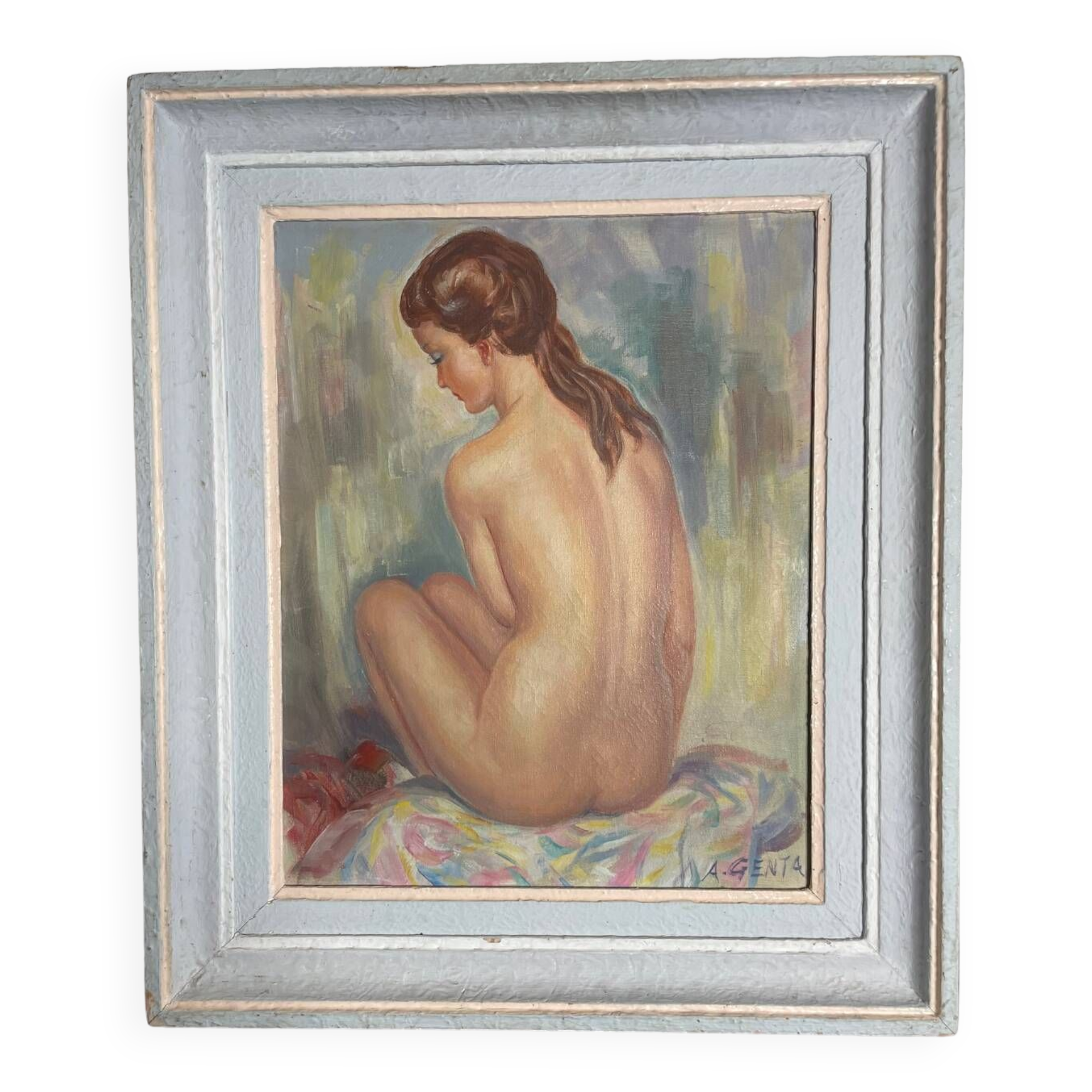 Tableau Albert Genta, femme nue de dos, XXème siècle