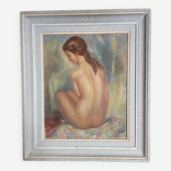 Tableau Albert Genta, femme nue de dos, XXème siècle