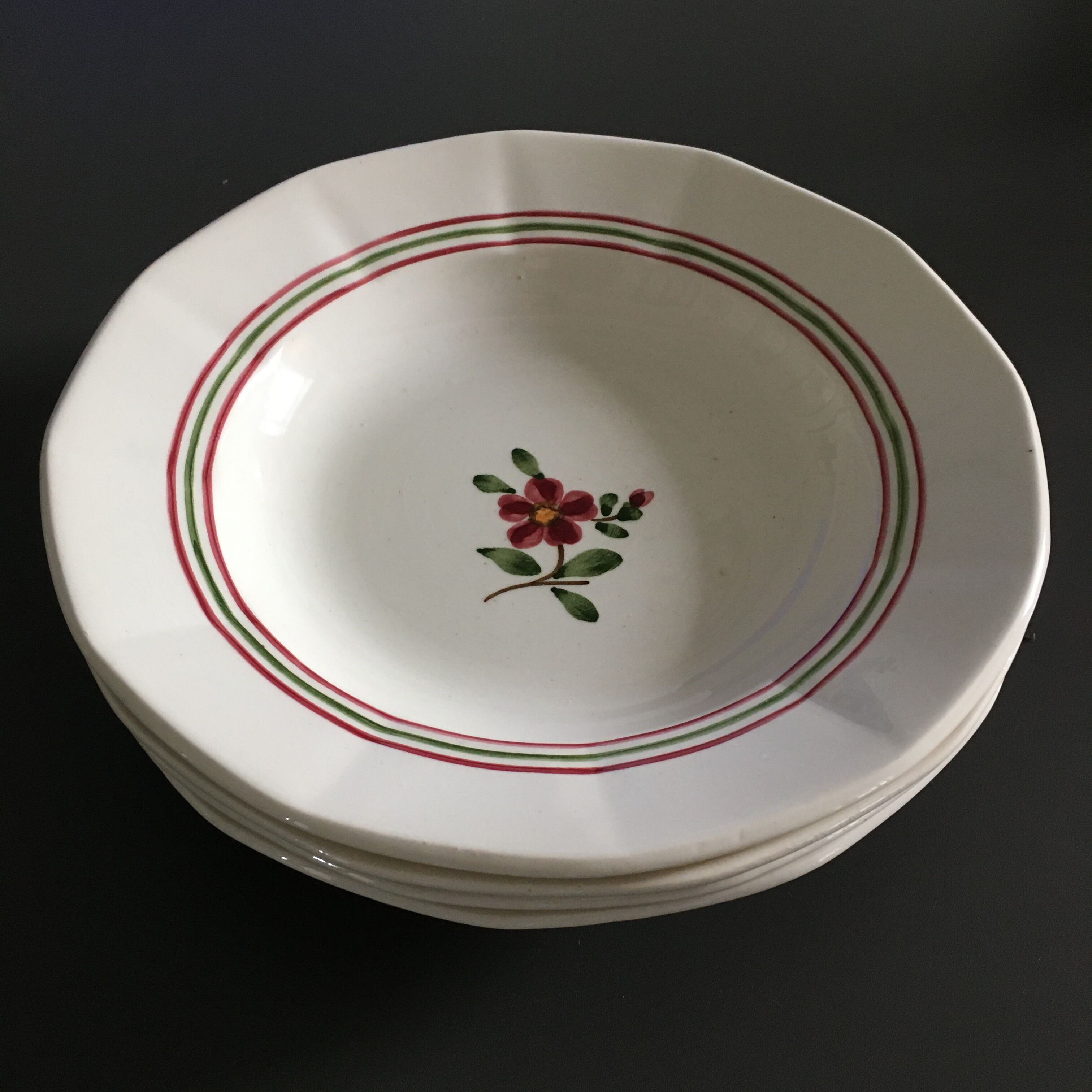 Lot of 4 plates Sarreguemines décor Armelle