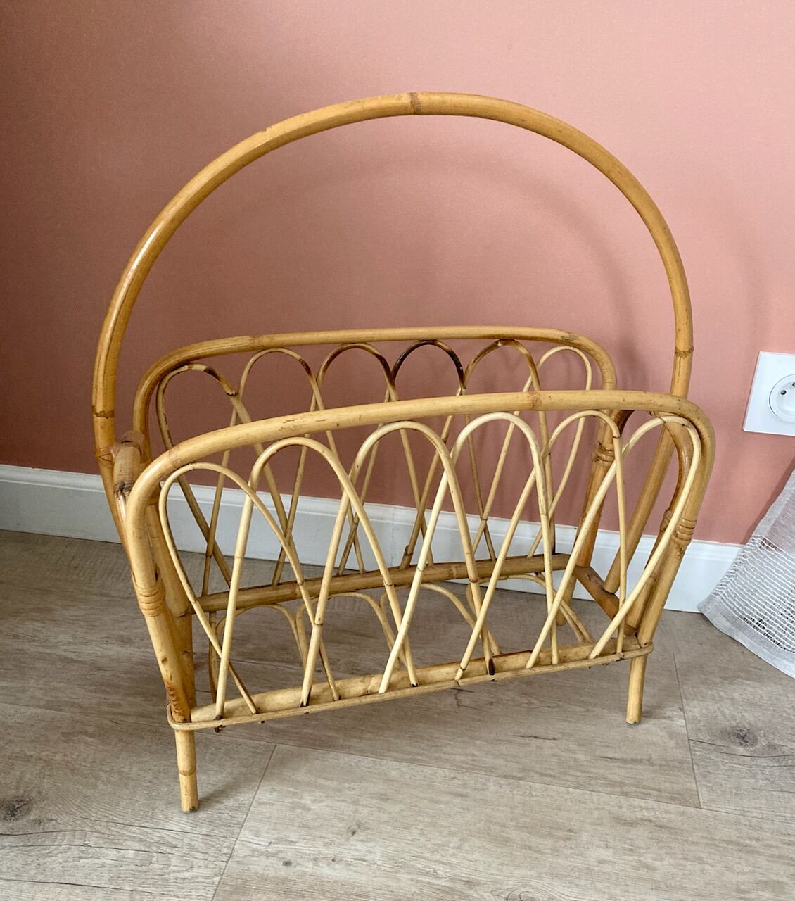 Rattan magazine holders