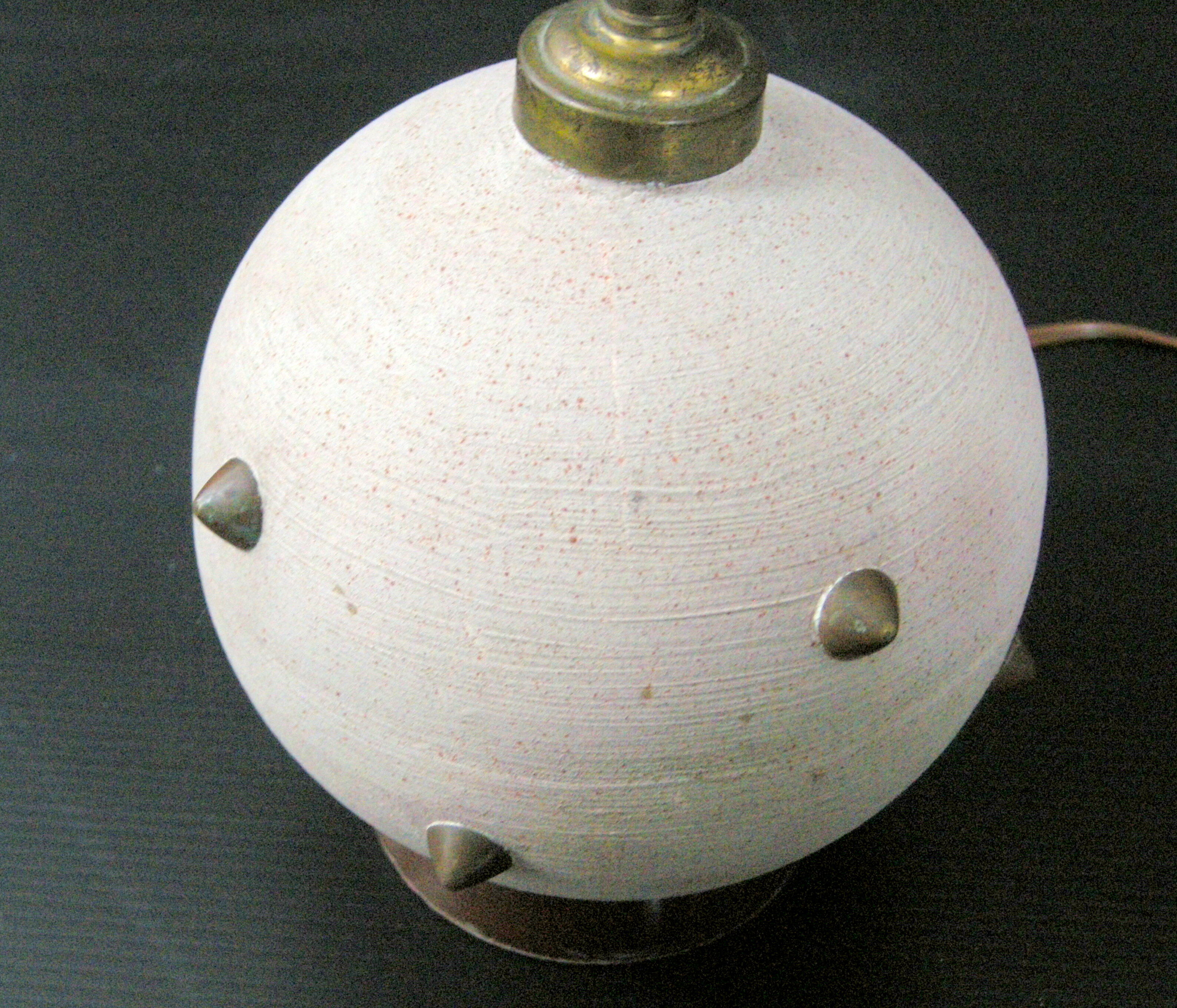 Vintage ball lamp 1950 ceramic & brass