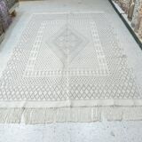 Authentic Nomadel Berber wool kilim rug Tunisian Margoum Beige Grey