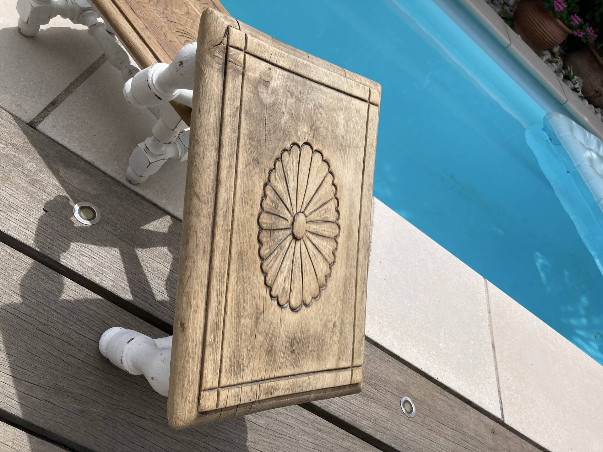 Lot de 2 petits tabourets relookes maison de campagne