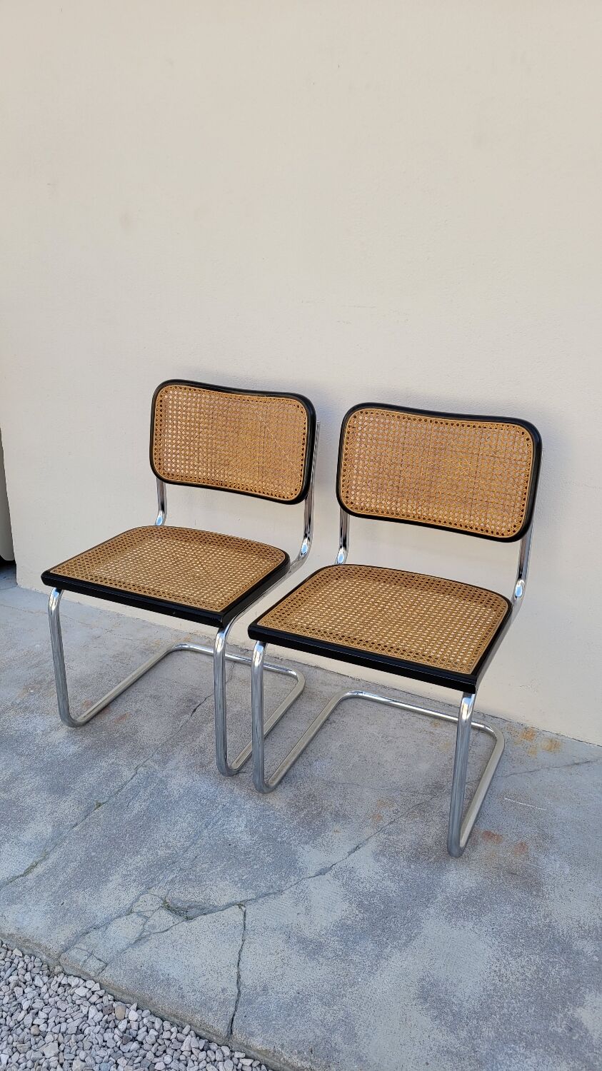 Paire de chaises b32 de Marcel Breuer en cannage