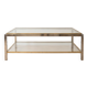 Vintage 1970s coffee table in brass and chrome in the style of Willy Rizzo.