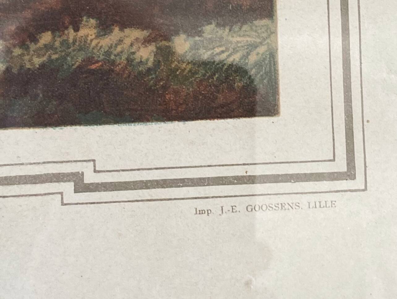 Lithographie de l'Angelus d'après le tableau de Millet