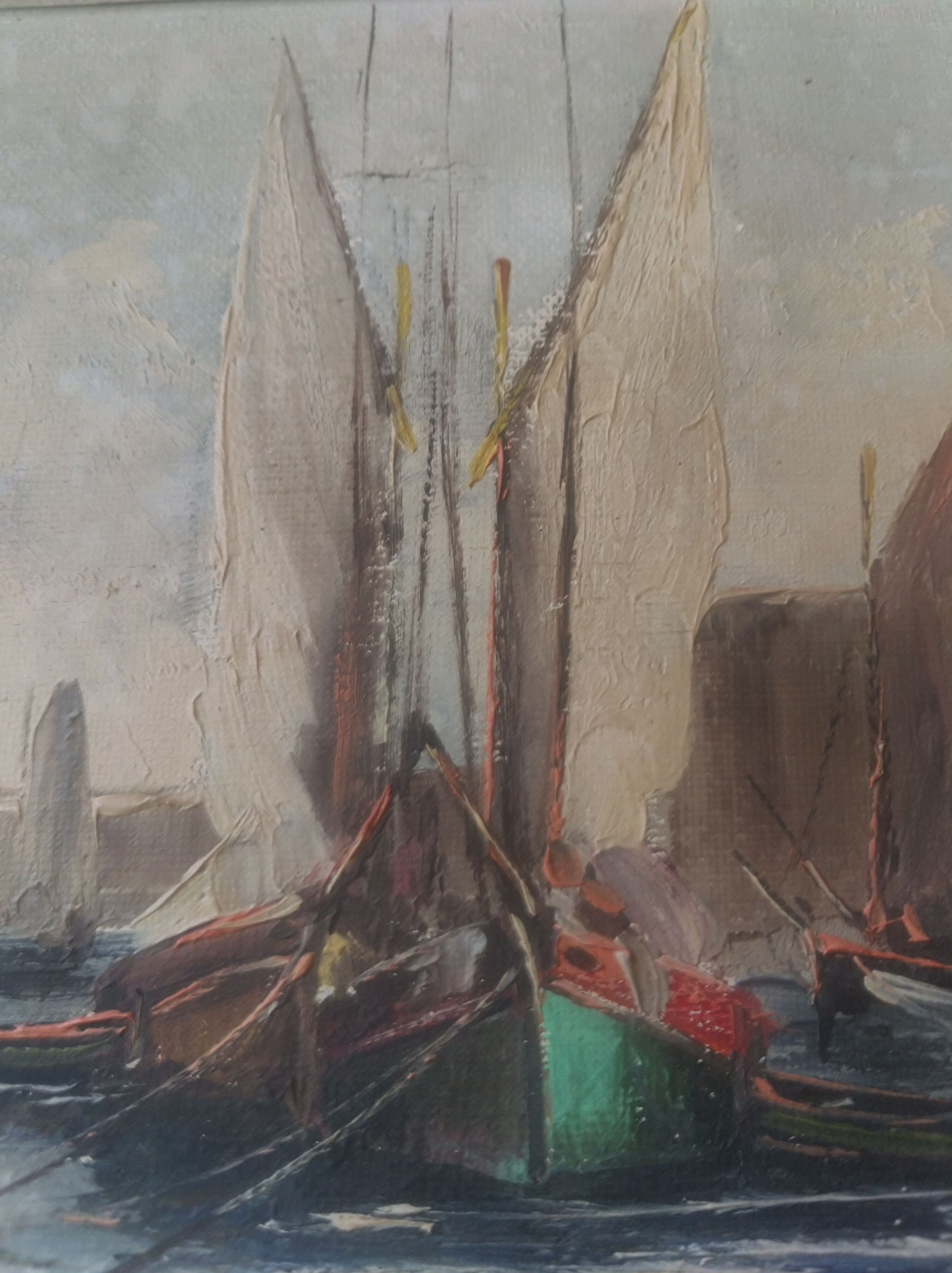 Tableau marine vers 1940 par Claude Marcy