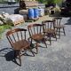 4 fauteuils bistrot style western en hêtre