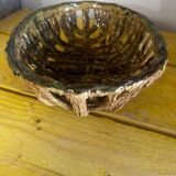 Vintage woven ceramic basket / empty pocket 19 / 25 cm