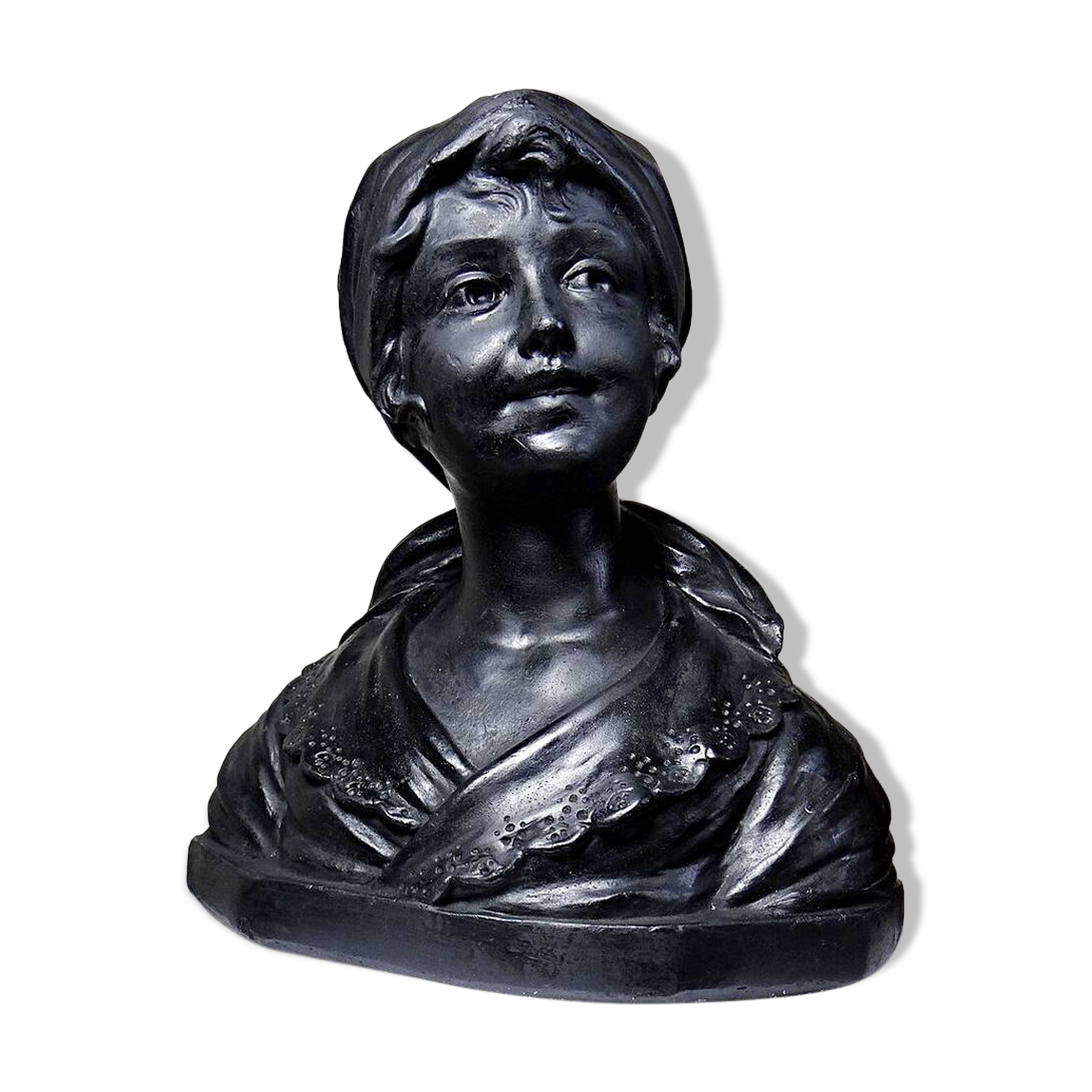 Plaster bust of a young woman 1900-1930 monochrome Citti & Frère