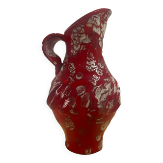 Red ceramic vase