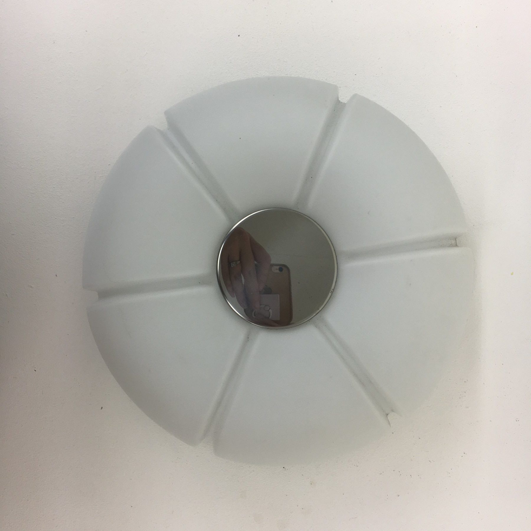 Mid-century wall apply in opalescent glass and chrome from Glash-tte limburg