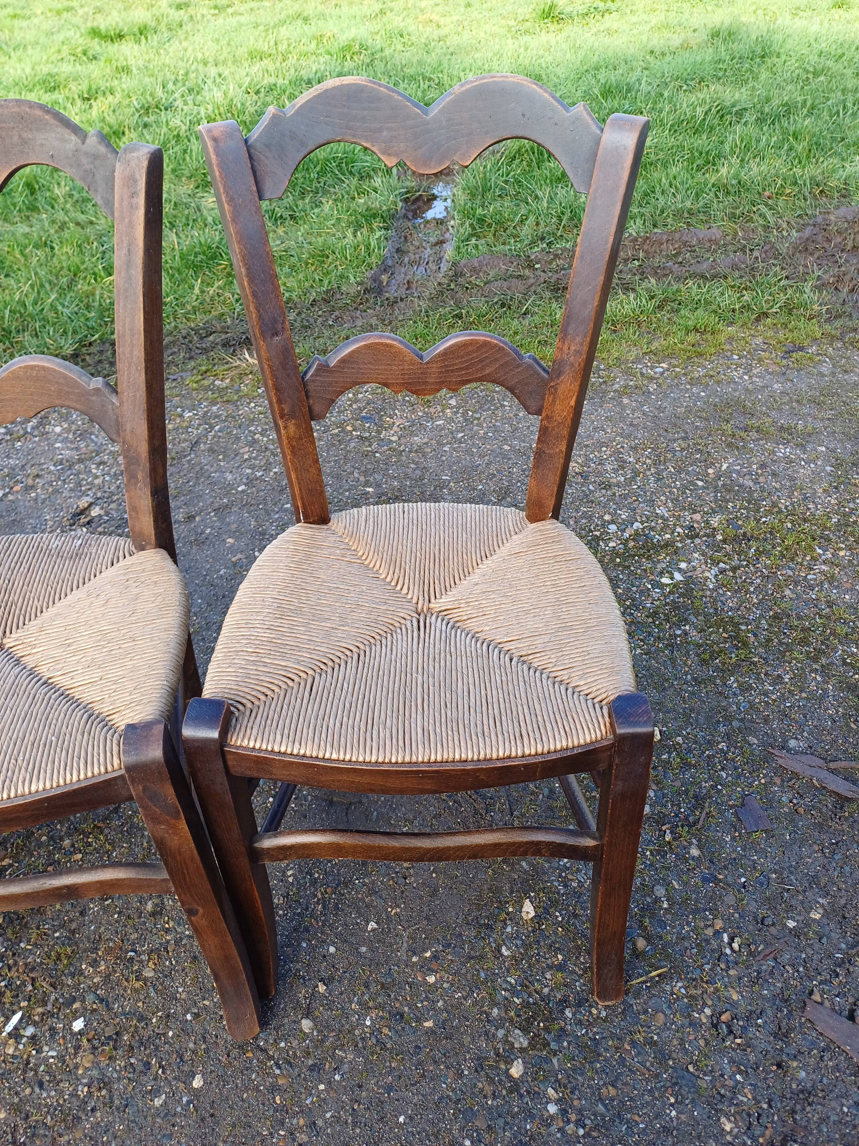 7 Old Straw Chairs
