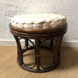 Vintage rattan tabouret