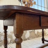 19th century oval solid oak table