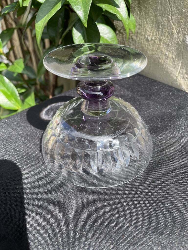 4 Coupes en cristal taillé coloré – Val Saint Lambert