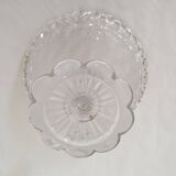 Old cup in molded glass colorless decorative table mignardises