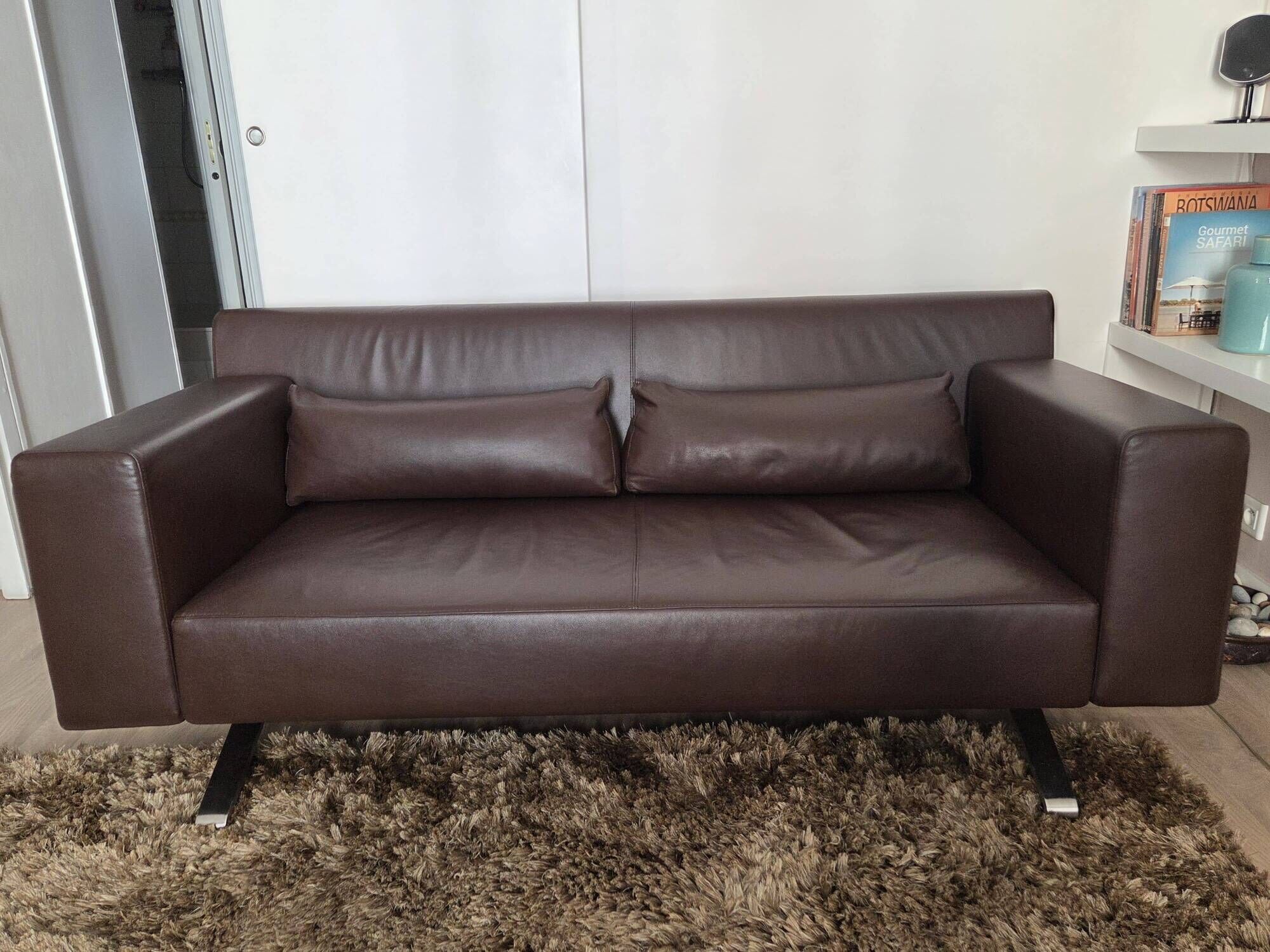 Flexus 3-seater sofa – ligne roset - full-grain brown leather