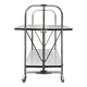 Folding rolling dessert trolley in white formica and chrome metal – 1950s-60s
