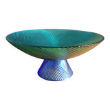 Vintage Glass Blown Fruit Bowl – Blue and Green Design Centrepiece
