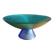Vintage Glass Blown Fruit Bowl – Blue and Green Design Centrepiece