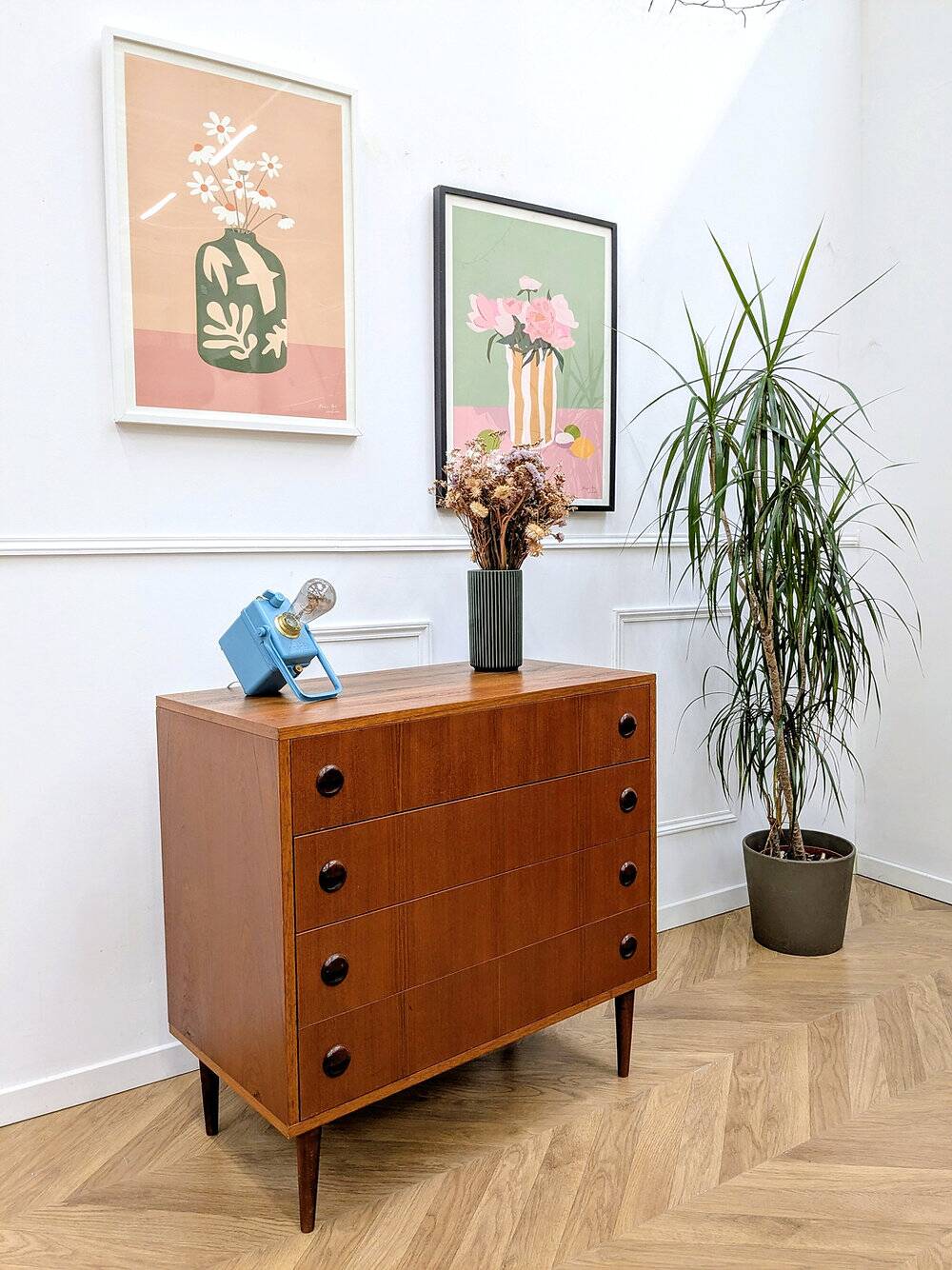Vintage Scandinavian teak chest of drawers