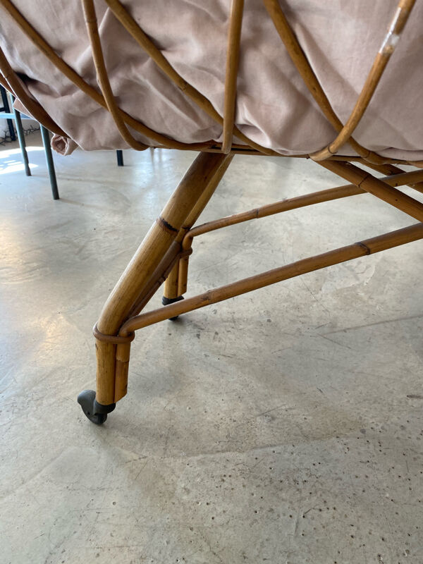 Berceau en rotin avec matelas