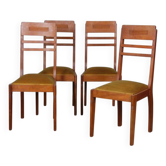 Suite de 4 chaises, travail français des années 1950