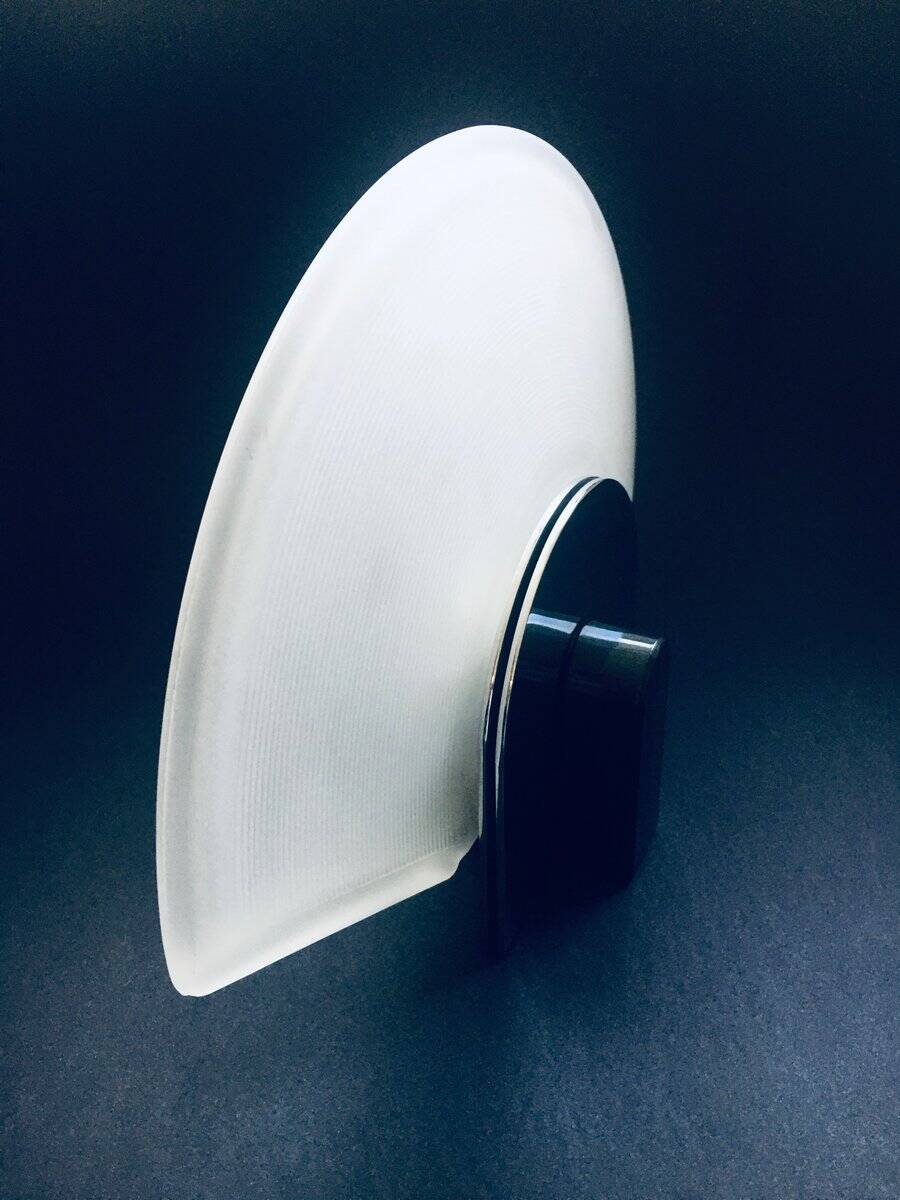 Postmodern Frosted Glass Sconce Wall Lamp from Metalarte, Spain, 1980s