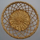 Vintage braided metal wire basket