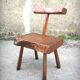 Set of four brutalist chairs and a bench, France, 1960s