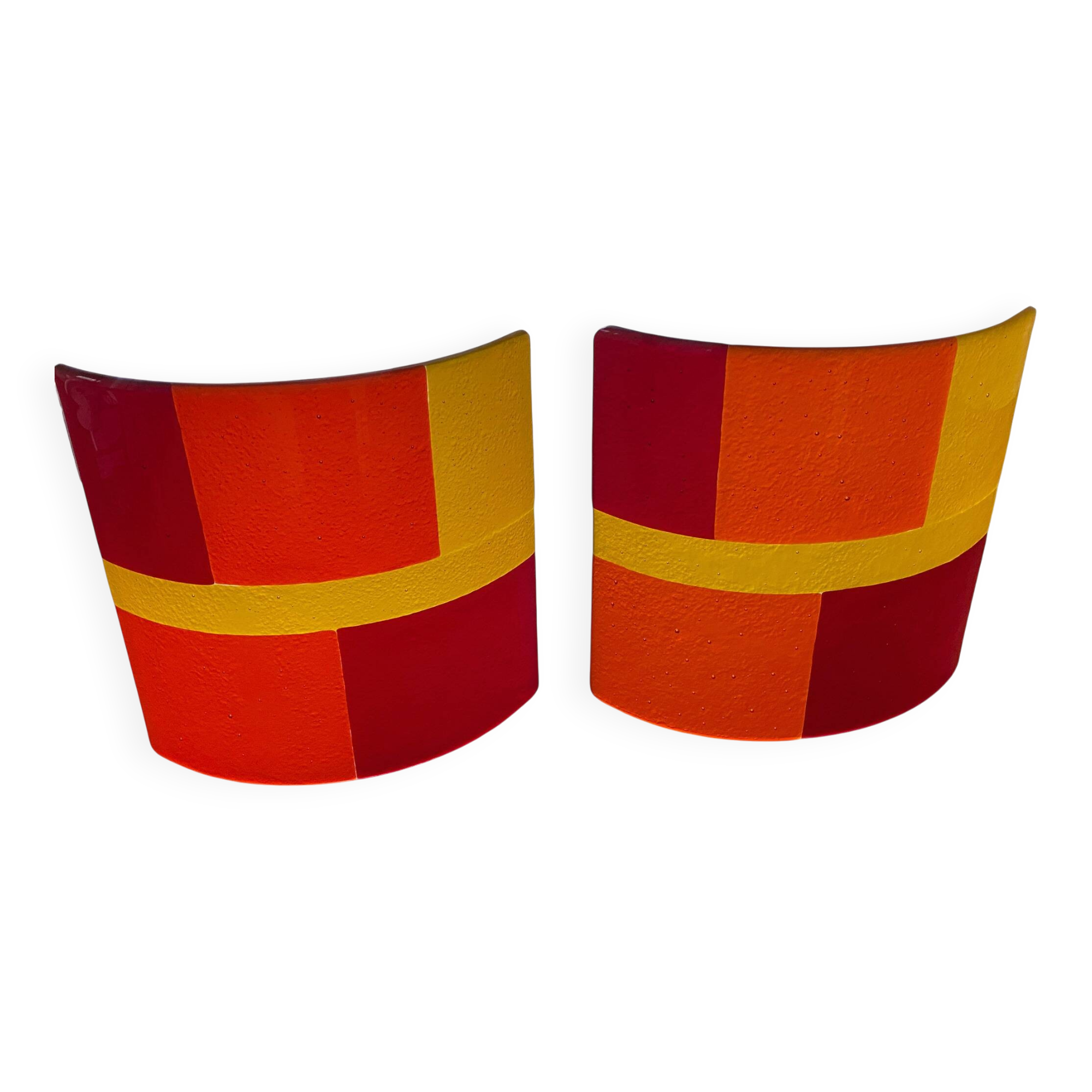 Pair of Italian wall lights in Murano glass from the 1980s.