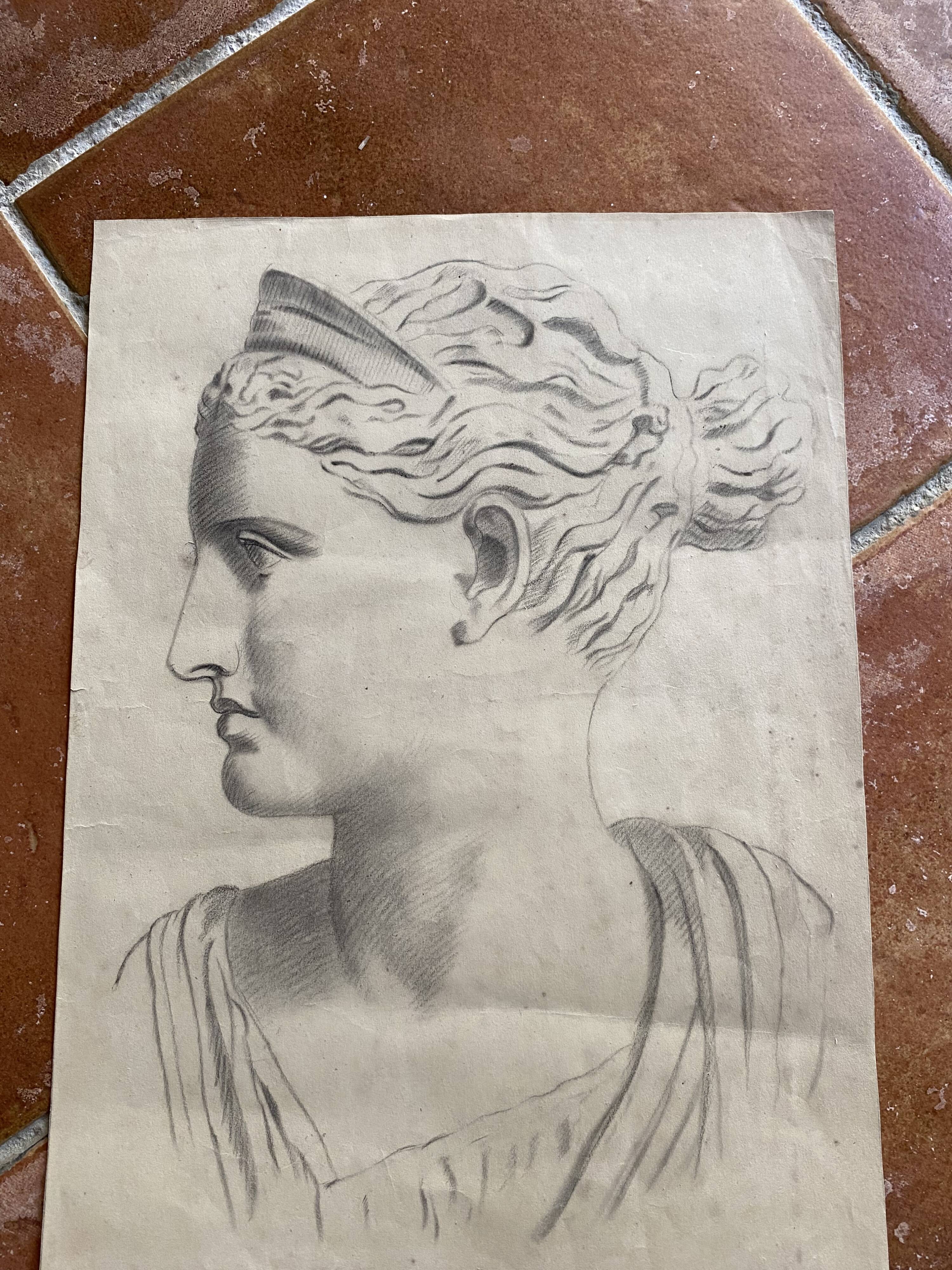 Dessin d’atelier, cadre bois vitré